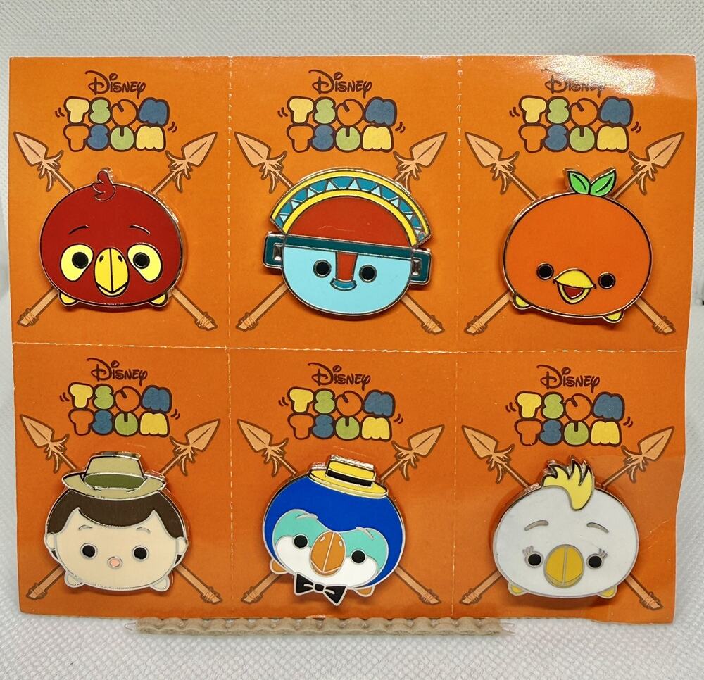 Disney Parks Pins Tsum Tsum Adventureland 6 Pin Set Genuine Booster Pin Trading